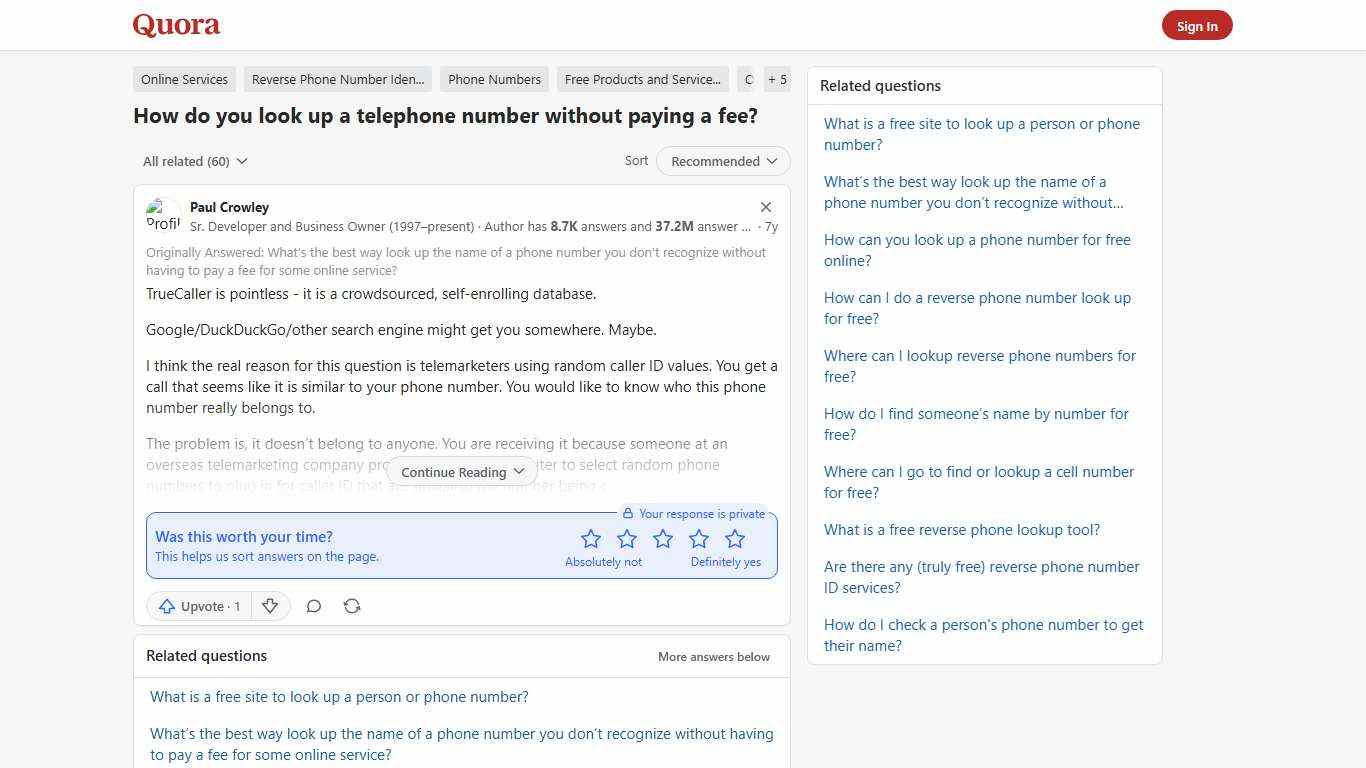 How to look up a telephone number without paying a fee - Quora